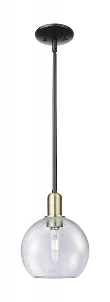 Athens - 1 Light - 8 inch - Black Antique Brass - Stem hung - Mini Pendant