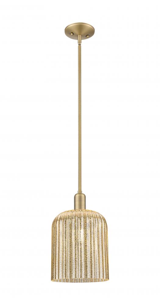 Bridal Veil - 1 Light - 8 inch - Brushed Brass - Mini Pendant