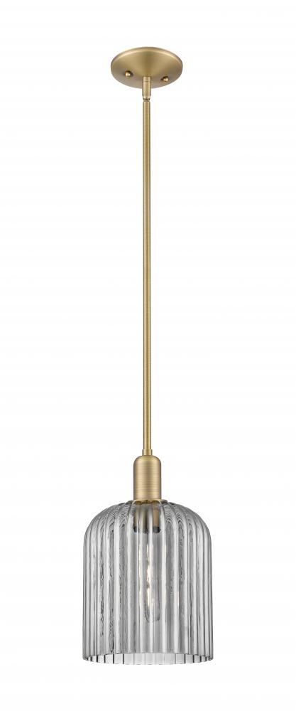 Bridal Veil - 1 Light - 8 inch - Brushed Brass - Mini Pendant