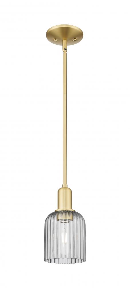 Bridal Veil - 1 Light - 6 inch - Satin Gold - Mini Pendant