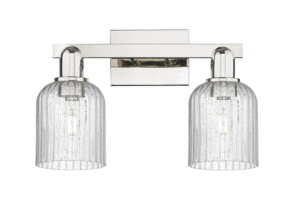 Bridal Veil - 2 Light - 16 inch - Polished Nickel - Bath Vanity Light