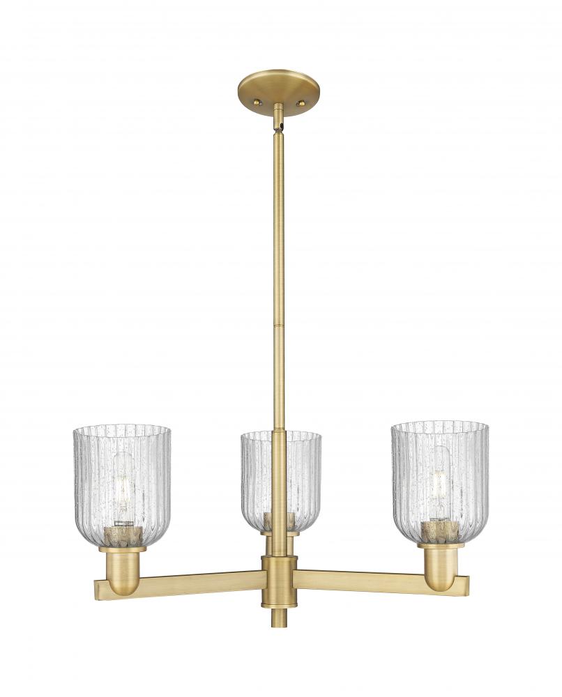 Bridal Veil - 3 Light - 18 inch - Brushed Brass - Flush Mount