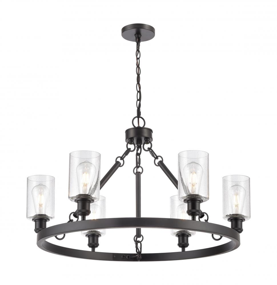 Clymer - 6 Light - 30 inch - Matte Black - Chain Hung - Chandelier