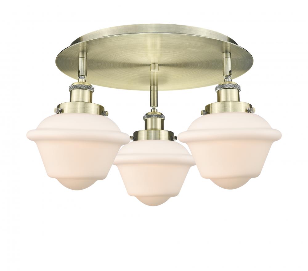 Oxford - 3 Light - 19 inch - Antique Brass - Flush Mount