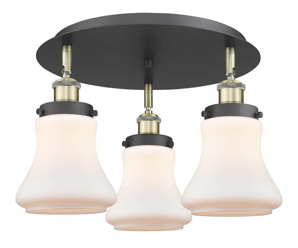 Bellmont - 3 Light - 18 inch - Black Antique Brass - Flush Mount