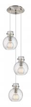 Innovations Lighting 113-410-1PS-SN-G410-8SDY - Newton Sphere - 3 Light - 16 inch - Brushed Satin Nickel - Cord hung - Multi Pendant