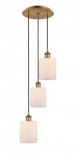 Innovations Lighting 113B-3P-BB-G111 - Cobbleskill - 3 Light - 12 inch - Brushed Brass - Cord Hung - Multi Pendant