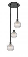 Innovations Lighting 113B-3P-BK-G122C-6CL - Athens - 3 Light - 12 inch - Matte Black - Cord Hung - Multi Pendant