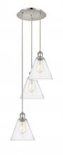 Innovations Lighting 113B-3P-PN-GBC-84 - Berkshire - 3 Light - 15 inch - Polished Nickel - Cord Hung - Multi Pendant