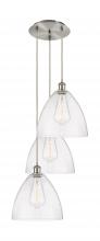 Innovations Lighting 113B-3P-SN-GBD-124 - Bristol - 3 Light - 19 inch - Brushed Satin Nickel - Cord Hung - Multi Pendant