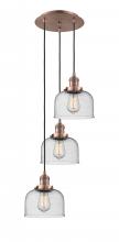 Innovations Lighting 113F-3P-AC-G74 - Cone - 3 Light - 14 inch - Antique Copper - Cord hung - Multi Pendant