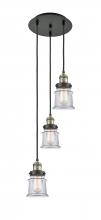 Innovations Lighting 113F-3P-BAB-G182S - Canton - 3 Light - 12 inch - Black Antique Brass - Cord hung - Multi Pendant