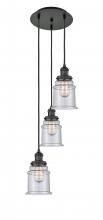 Innovations Lighting 113F-3P-BK-G184 - Canton - 3 Light - 13 inch - Matte Black - Cord hung - Multi Pendant