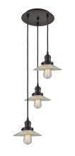 Innovations Lighting 113F-3P-OB-G2 - Halophane - 3 Light - 16 inch - Oil Rubbed Bronze - Cord hung - Multi Pendant