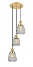 Innovations Lighting 113F-3P-SG-G142 - Chatham - 3 Light - 14 inch - Satin Gold - Cord hung - Multi Pendant