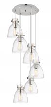 Innovations Lighting 116-410-1PS-PN-G412-8CL - Newton Bell - 6 Light - 19 inch - Polished Nickel - Multi Pendant