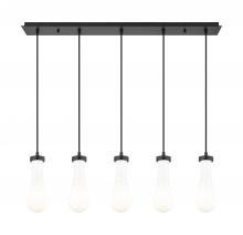 Innovations Lighting 125-451-1P-BK-G451-4GWH - Owego - 5 Light - 37 inch - Brushed Matte Black - Linear Pendant