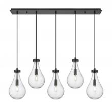 Innovations Lighting 125-451-1P-BK-G451-7CL - Owego - 5 Light - 37 inch - Matte Black - Linear Pendant