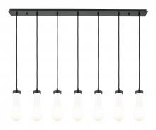 Innovations Lighting 127-451-1P-BK-G451-4GWH - Owego - 7 Light - 49 inch - Brushed Matte Black - Linear Pendant