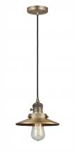 Innovations Lighting 201CSW-BB-M4 - Railroad - 1 Light - 8 inch - Brushed Brass - Cord hung - Mini Pendant