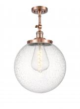 Innovations Lighting 201F-AC-G204-14 - Beacon - 1 Light - 14 inch - Antique Copper - Semi-Flush Mount