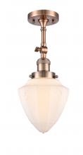 Innovations Lighting 201F-AC-G661-7 - Bullet - 1 Light - 6 inch - Antique Copper - Semi-Flush Mount