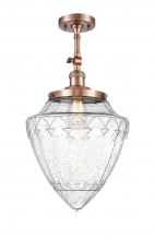 Innovations Lighting 201F-AC-G664-12 - Beacon - 1 Light - 12 inch - Antique Copper - Semi-Flush Mount