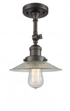 Innovations Lighting 201F-OB-G2-LED - Halophane - 1 Light - 9 inch - Oil Rubbed Bronze - Adjustable Semi-Flush Mount