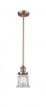 Innovations Lighting 201S-AC-G182S - Canton - 1 Light - 5 inch - Antique Copper - Stem Hung - Mini Pendant