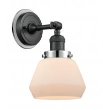 Innovations Lighting 203BK-BPPC-HRPC-G171 - Fulton - 1 Light - 7 inch - Matte Black - Sconce