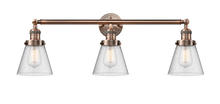 Innovations Lighting 205-AC-G64-LED - Cone - 3 Light - 30 inch - Antique Copper - Bath Vanity Light