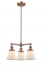 Innovations Lighting 207-AC-G61-LED - Cone - 3 Light - 19 inch - Antique Copper - Stem Hung - Chandelier