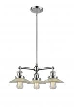 Innovations Lighting 207-PC-G2 - Halophane - 3 Light - 22 inch - Polished Chrome - Stem Hung - Chandelier