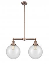 Innovations Lighting 209-AC-G204-10 - Beacon - 2 Light - 25 inch - Antique Copper - Stem Hung - Island Light