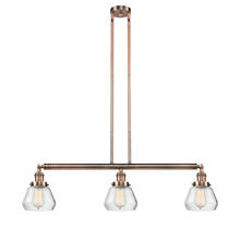 Innovations Lighting 213-AC-G172-LED - Fulton - 3 Light - 39 inch - Antique Copper - Stem Hung - Island Light