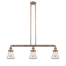 Innovations Lighting 213-AC-G192-LED - Bellmont - 3 Light - 39 inch - Antique Copper - Stem Hung - Island Light