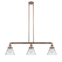 Innovations Lighting 213-AC-G42-LED - Cone - 3 Light - 40 inch - Antique Copper - Stem Hung - Island Light