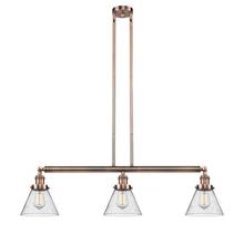 Innovations Lighting 213-AC-G44-LED - Cone - 3 Light - 40 inch - Antique Copper - Stem Hung - Island Light