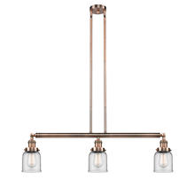 Innovations Lighting 213-AC-G52-LED - Bell - 3 Light - 38 inch - Antique Copper - Stem Hung - Island Light