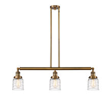 Innovations Lighting 213-BB-G513 - Bell - 3 Light - 38 inch - Brushed Brass - Stem Hung - Island Light