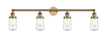 Innovations Lighting 215-BB-G314 - Dover - 4 Light - 43 inch - Brushed Brass - Adjustable Bath Vanity Light