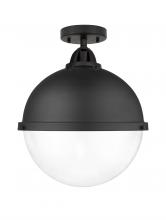 Innovations Lighting 288-1C-BK-HFS-122-BK - Hampden - 1 Light - 13 inch - Matte Black - Semi-Flush Mount