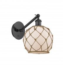 Innovations Lighting 317-1W-BK-G121-8RB - Farmhouse Rope - 1 Light - 8 inch - Matte Black - Sconce