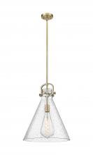 Innovations Lighting 410-1SL-BB-G411-16SDY - Newton Cone - 1 Light - 16 inch - Brushed Brass - Pendant