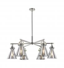 Innovations Lighting 410-6CR-PN-G411-7SM - Newton Cone - 6 Light - 26 inch - Polished Nickel - Chandelier