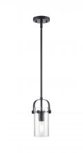 Innovations Lighting 423-1S-BK-G423-7SDY - Pilaster II Cylinder - 1 Light - 7 inch Long Glass - Matte Black - Pendant