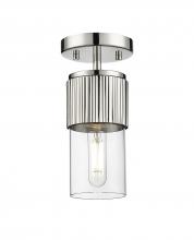 Innovations Lighting 428-1F-PN-G428-7CL - Bolivar - 1 Light - 5 inch - Polished Nickel - Flush Mount