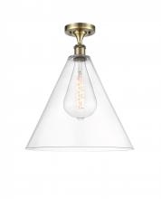 Innovations Lighting 516-1C-AB-GBC-162 - Berkshire - 1 Light - 16 inch - Antique Brass - Semi-Flush Mount