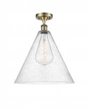 Innovations Lighting 516-1C-AB-GBC-164 - Berkshire - 1 Light - 16 inch - Antique Brass - Semi-Flush Mount