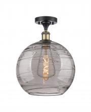 Innovations Lighting 516-1C-BAB-G1213-12SM - Athens Deco Swirl - 1 Light - 12 inch - Black Antique Brass - Semi-Flush Mount